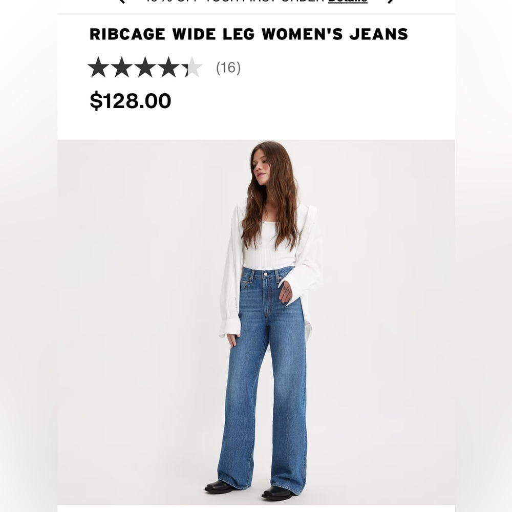 LEVI’S RIBCAGE WIDE LEG WOMEN'S JEANS NWT